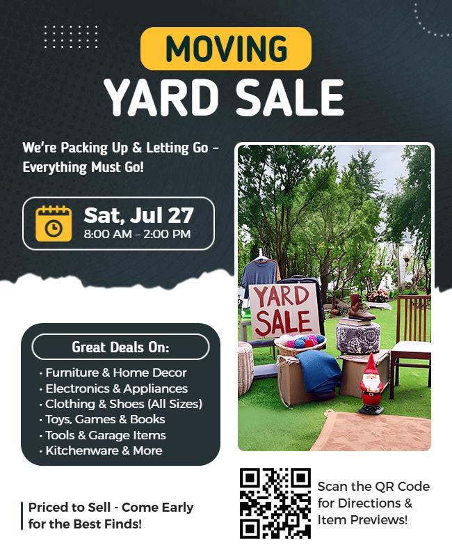 Community Moving Yard Sale Event Flyer Template