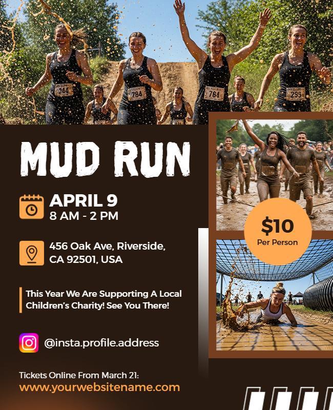 Community Mud Run Fundraiser Flyer Template
