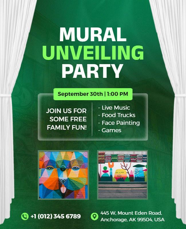 Community Mural Unveiling Celebration Flyer Template