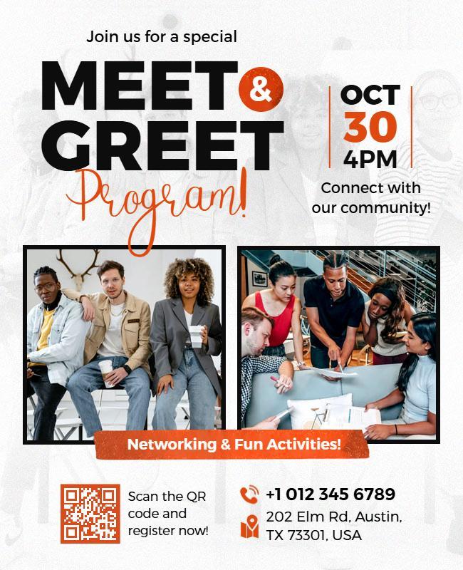 Community Networking Meet and Greet Program Flyer Template