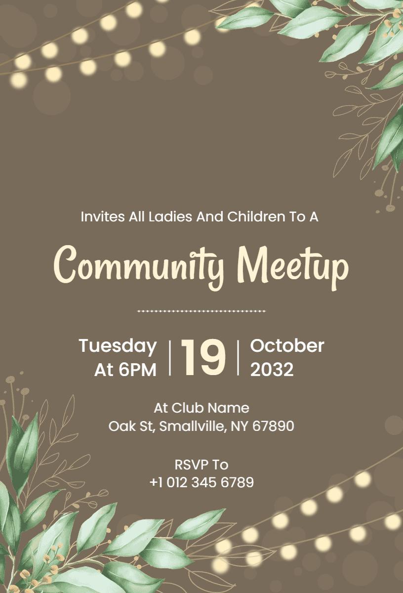 Community Networking Meetup Event Invitation Template