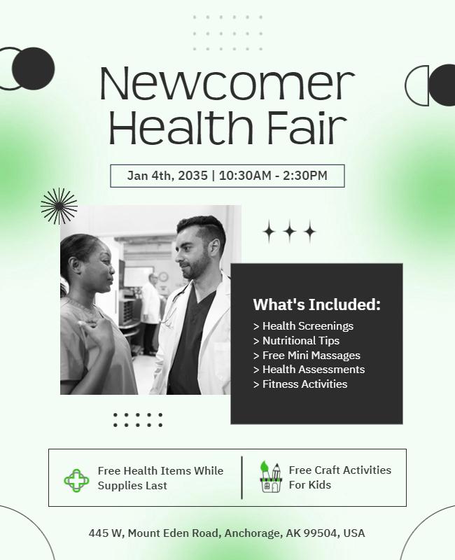 Community Newcomer Health Fair Flyer Template