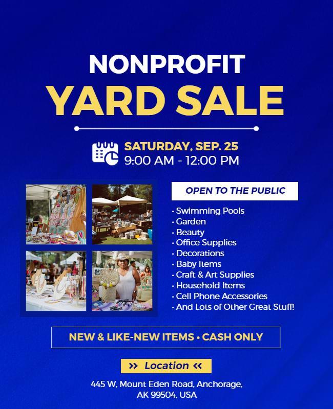 Community Nonprofit Yard Sale Event Flyer Template