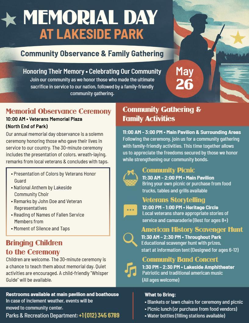 Community Observance & Family Gathering Flyer Template