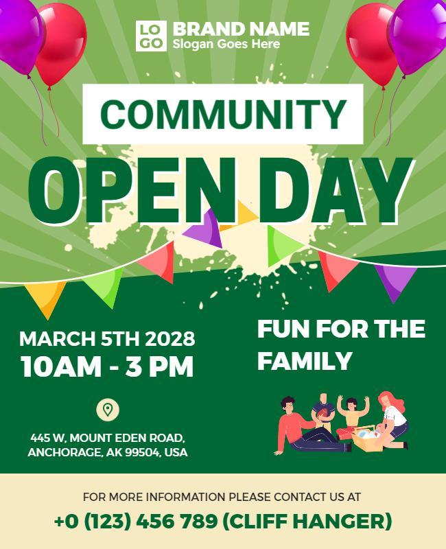 Community Open Day Family Event Flyer Template