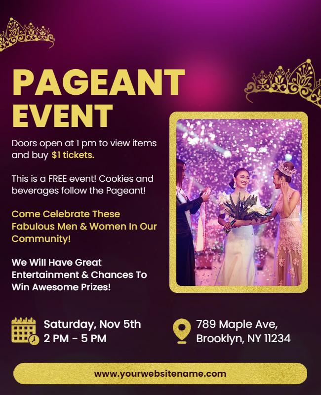 Community Pageant Celebration Event Flyer Template