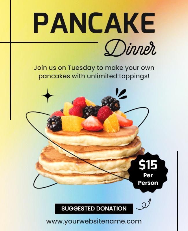 Community Pancake Dinner Event Flyer Template