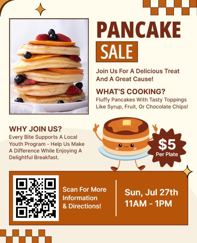 Community Pancake Sale Event Flyer Template