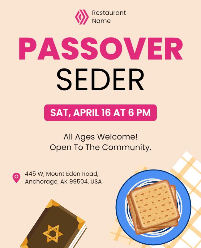 Community Passover Seder Event Flyer Template