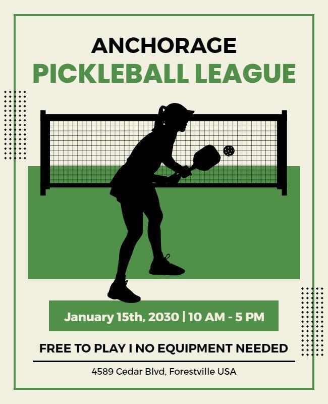 Community Pickleball League Event Flyer Template