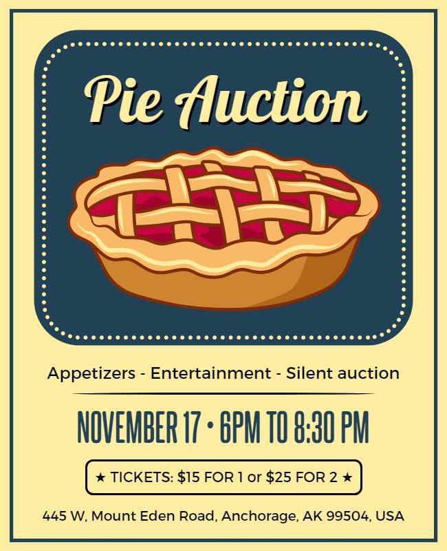 Community Pie Auction Event Flyer Template