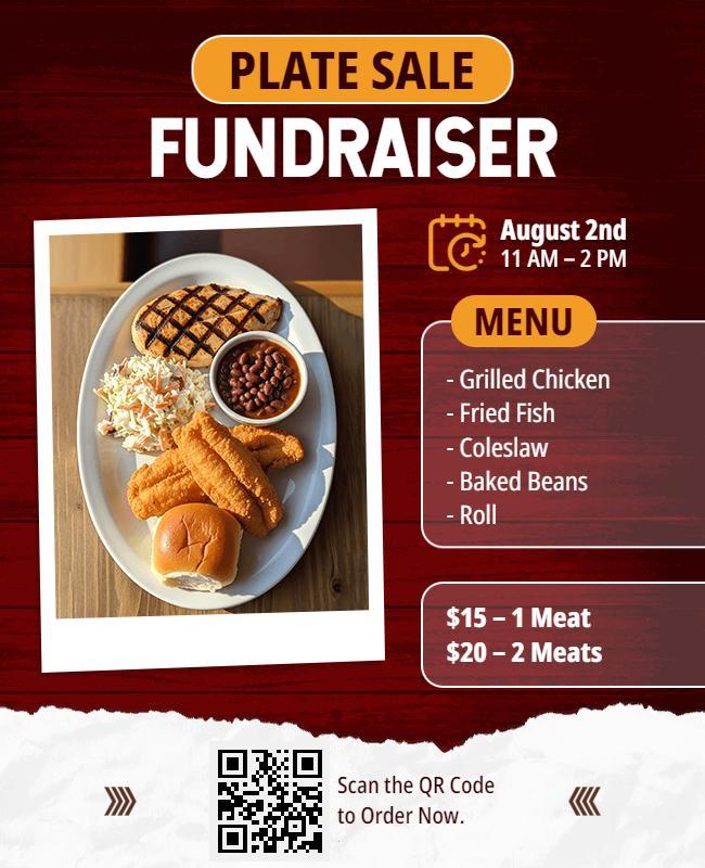 Community Plate Sale Fundraiser Flyer Template
