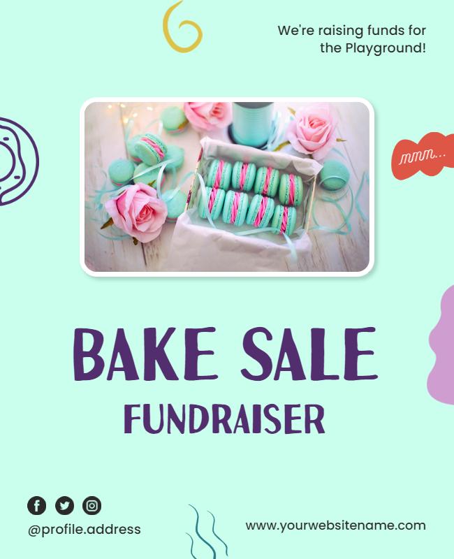 Community Playground Bake Sale Fundraiser Flyer Template