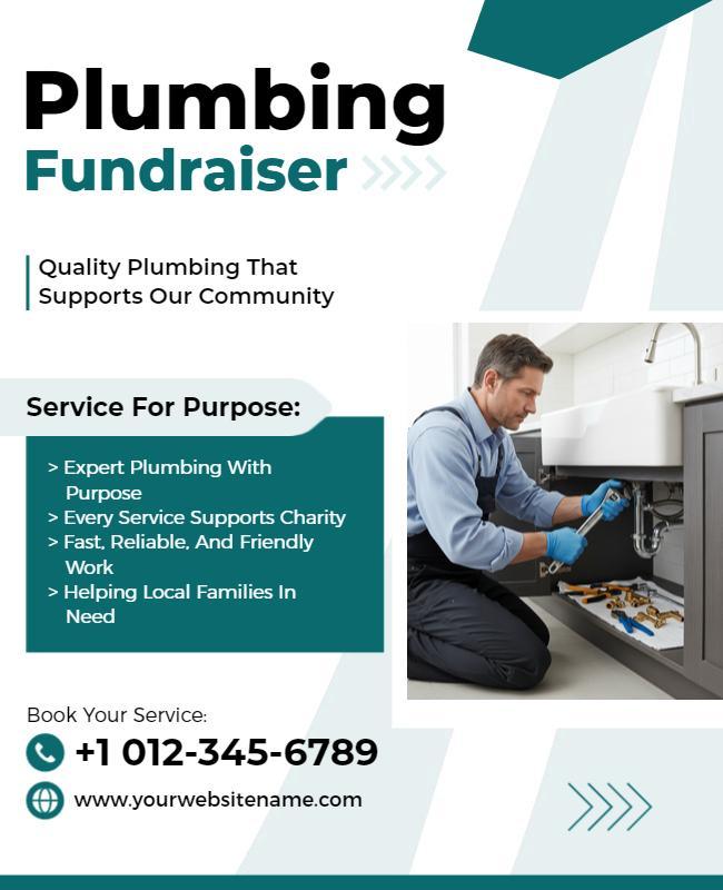Community Plumbing Fundraiser Event Flyer Template