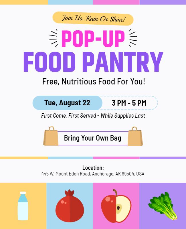 Community Pop Up Food Pantry Event Flyer Template