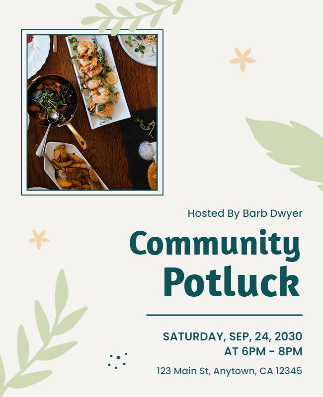 Community Potluck Dinner Event Flyer Template