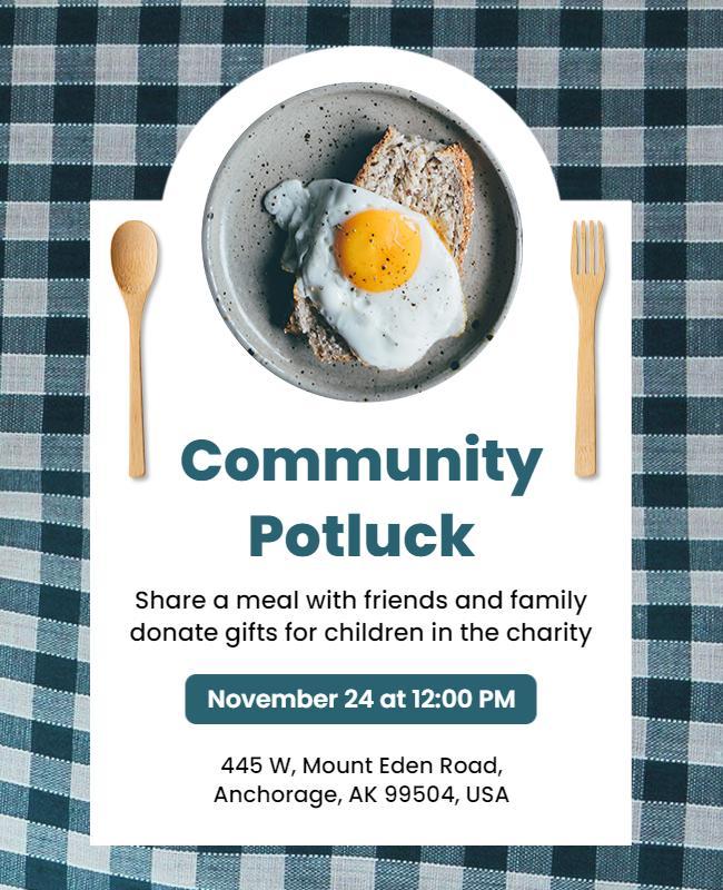 Community Potluck Event Flyer Template