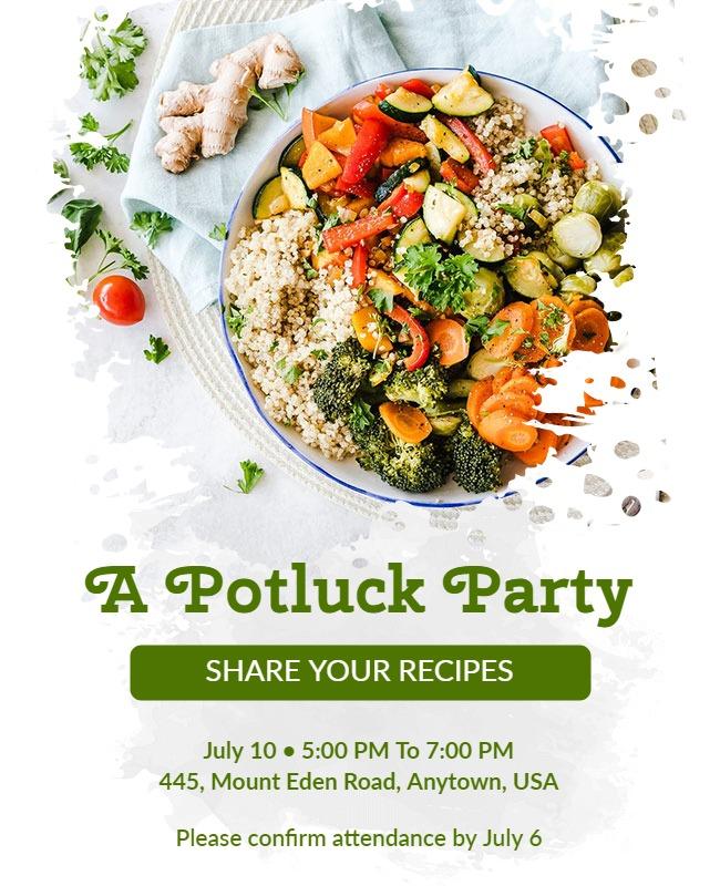 Community Potluck Party Event Flyer Template