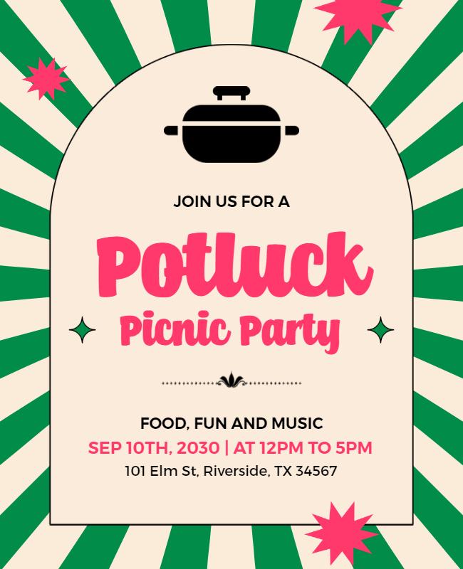 Community Potluck Picnic Party Flyer Template