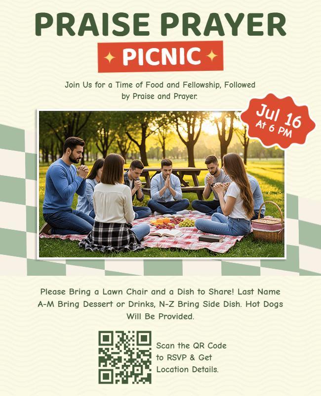 Community Praise and Prayer Picnic Flyer Template