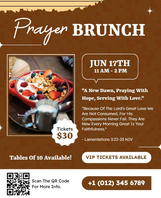 Community Prayer Brunch Event Flyer Template