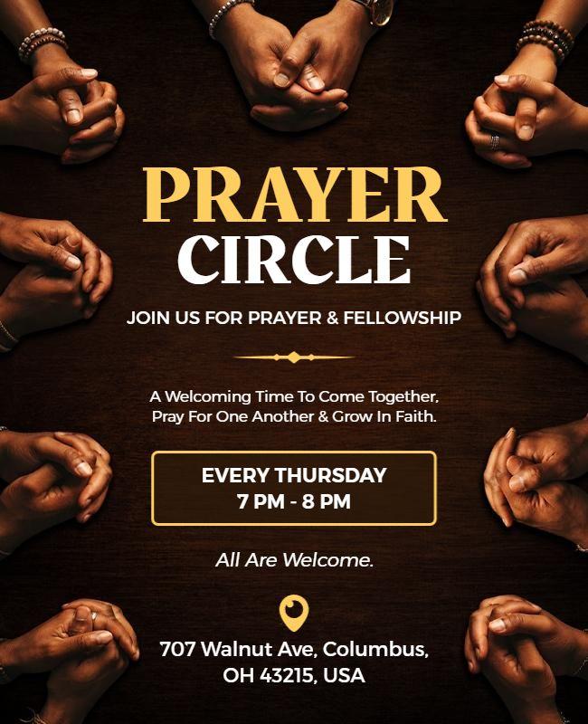 Community Prayer Circle Gathering Flyer Template