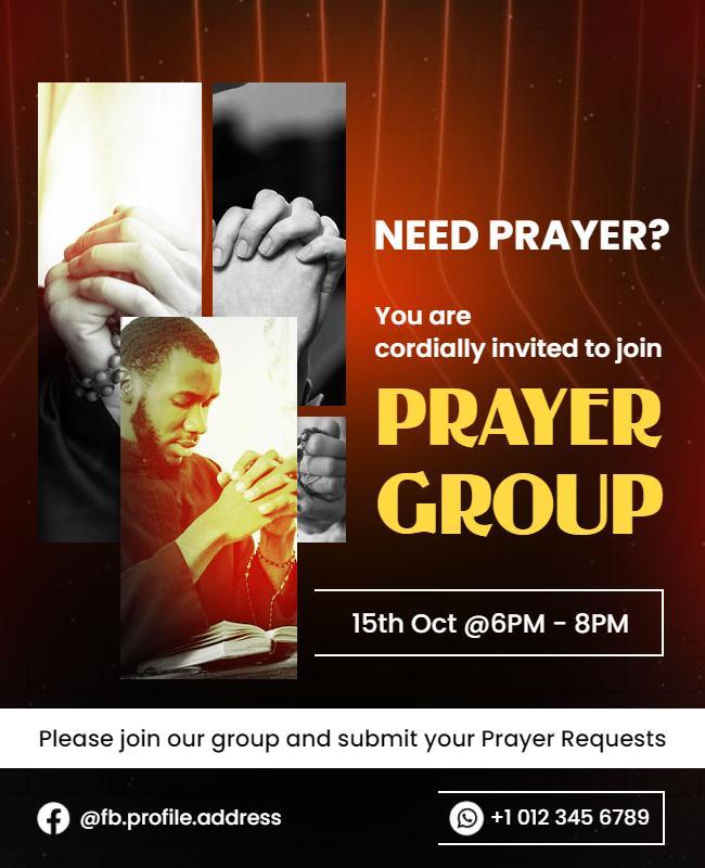 Community Prayer Group Gathering Flyer Template