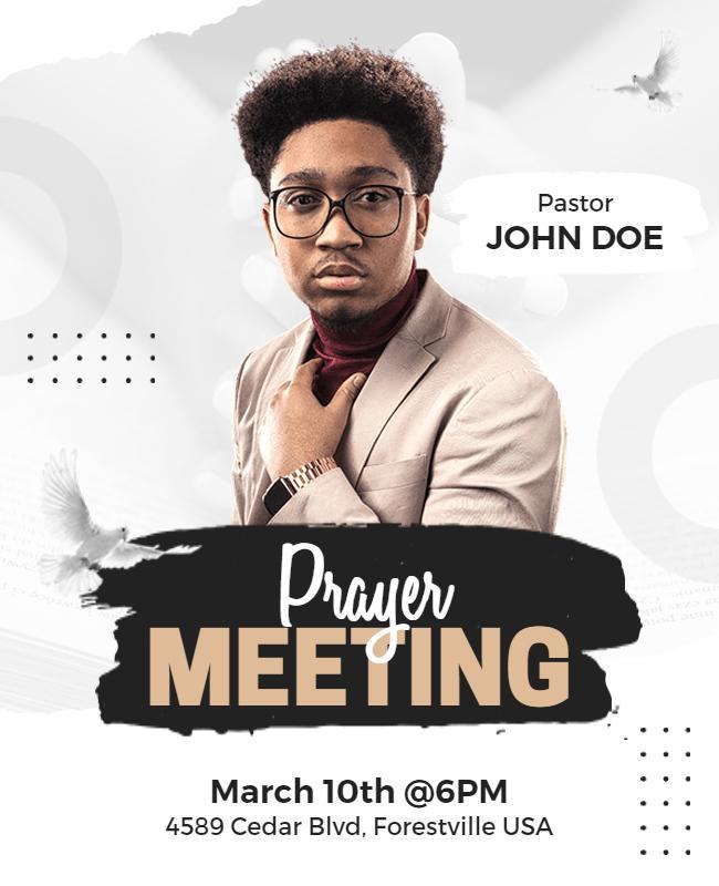 Modern Minimalist Black and White Prayer Meeting Flyer Template