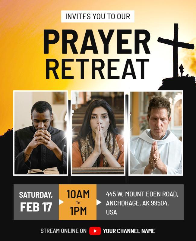 Community Prayer Retreat Event Flyer Template