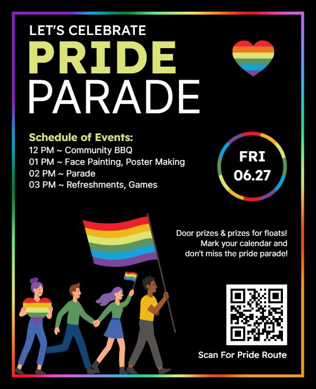 Community Pride Parade Celebration Flyer Template