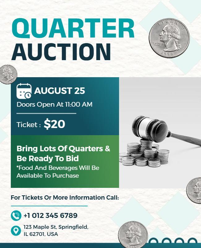 Community Quarter Auction Event Flyer Template