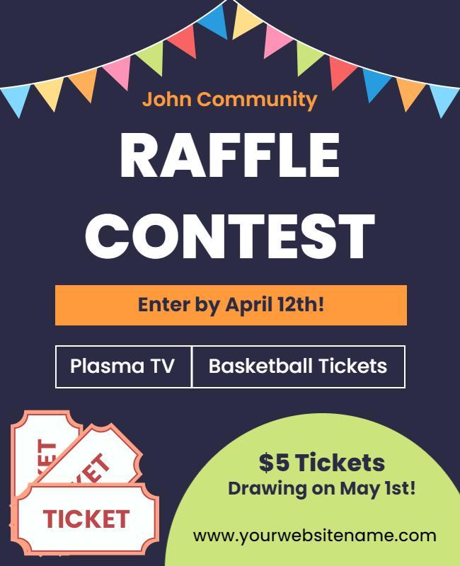 Community Raffle Contest Event Flyer Template