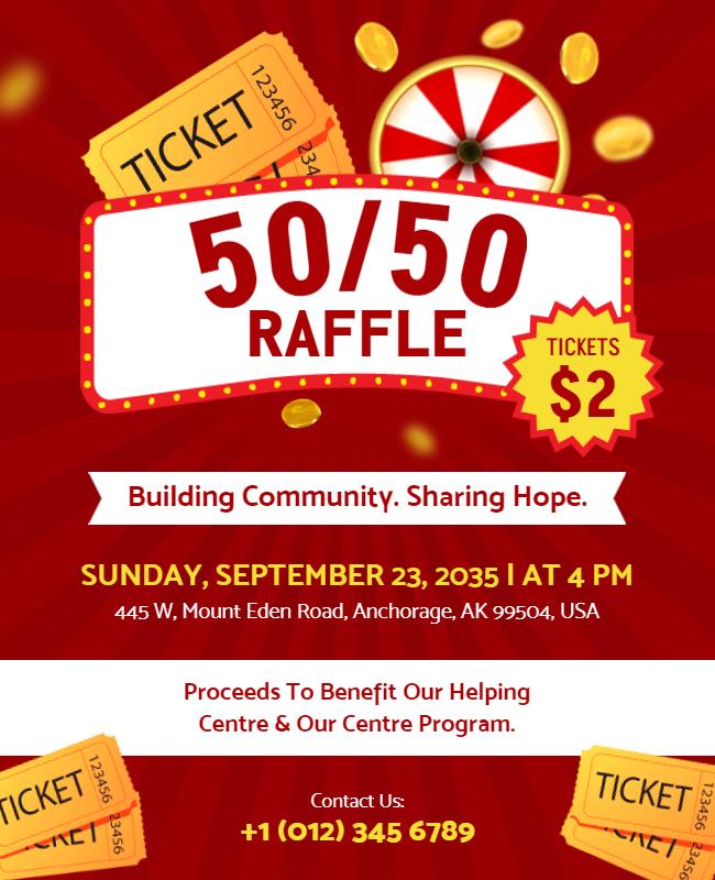 Community Raffle Event Fundraiser Flyer Template