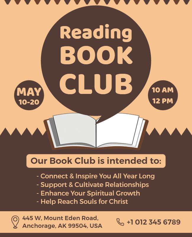 Community Reading Book Club Event Flyer Template