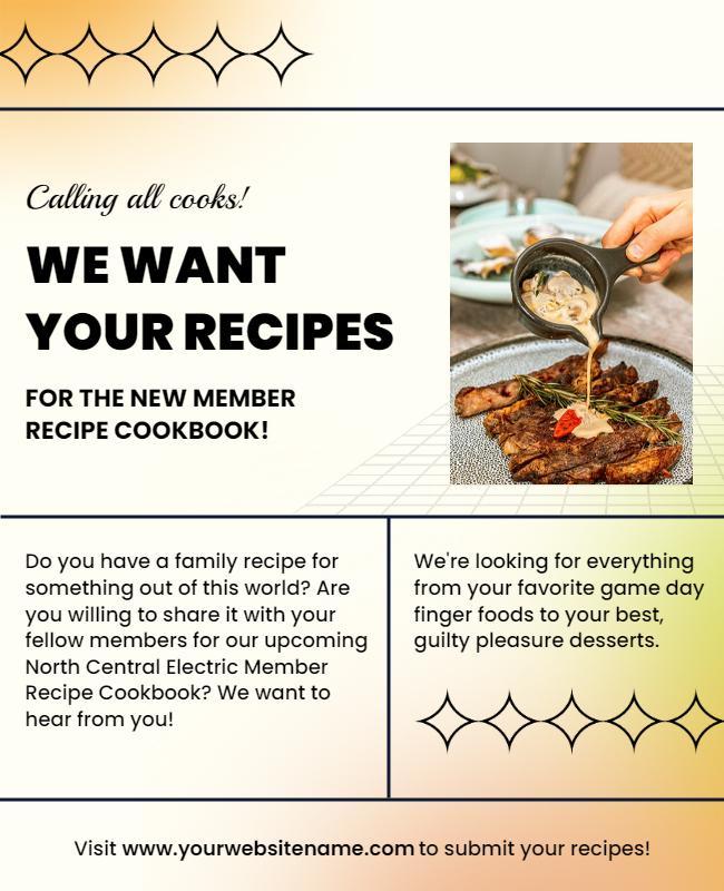 Community Recipe Collection Submission Flyer Template