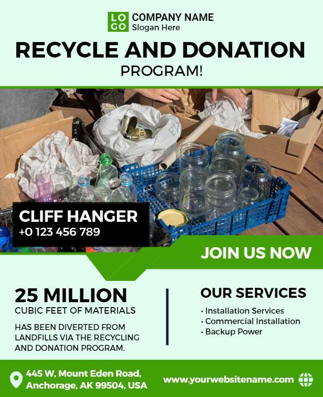 Community Recycling and Donation Drive Flyer Template