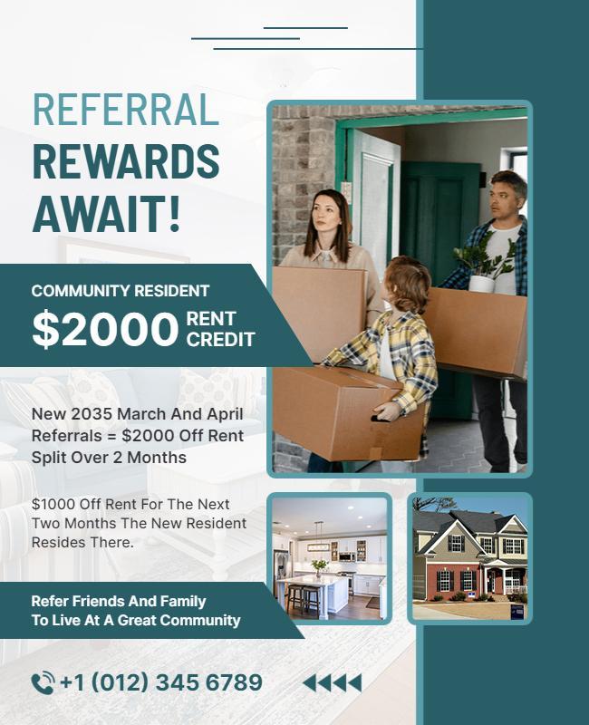 Community Resident Referral Rewards Flyer Template