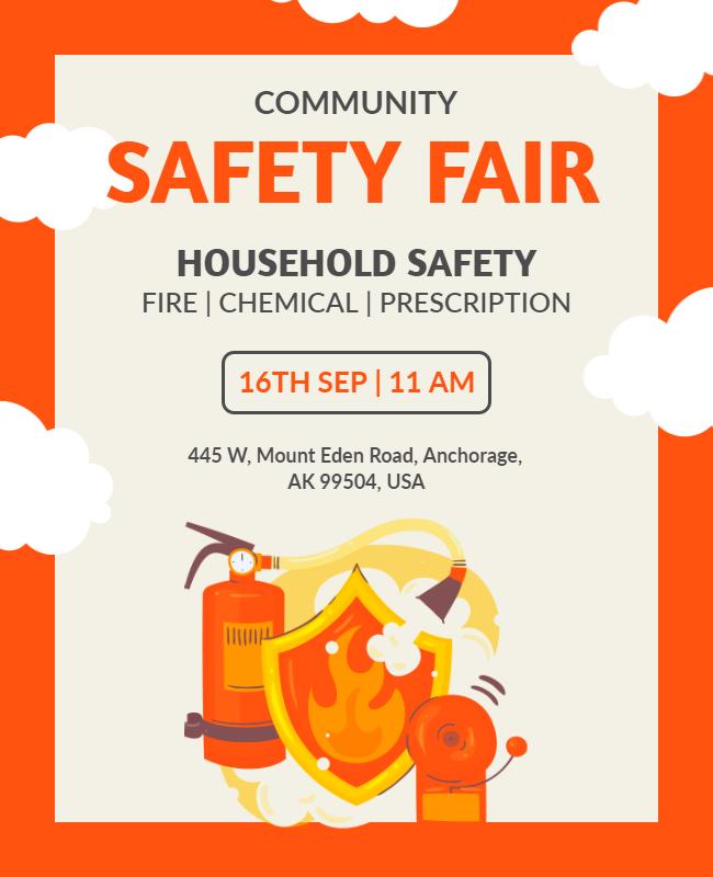 Community Safety Fair Household Safety Flyer Template