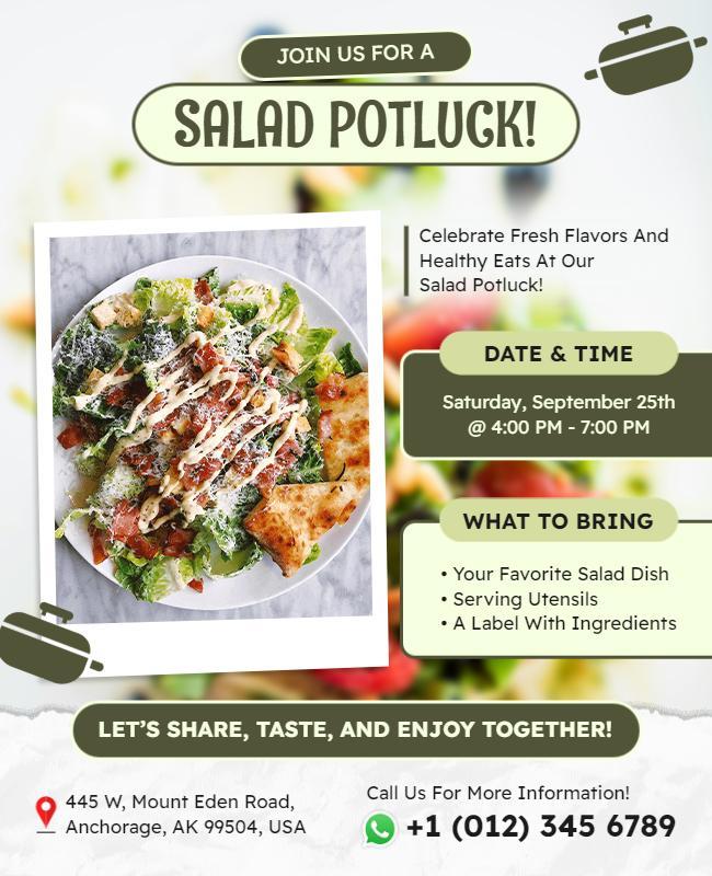 Community Salad Potluck Event Flyer Template