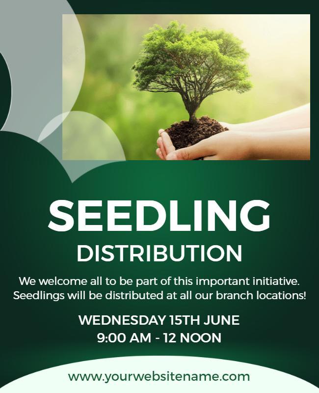 Eco-Friendly Green Seedling Distribution Event Flyer Template