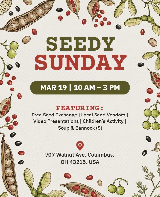 Community Seedy Sunday Event Flyer Template