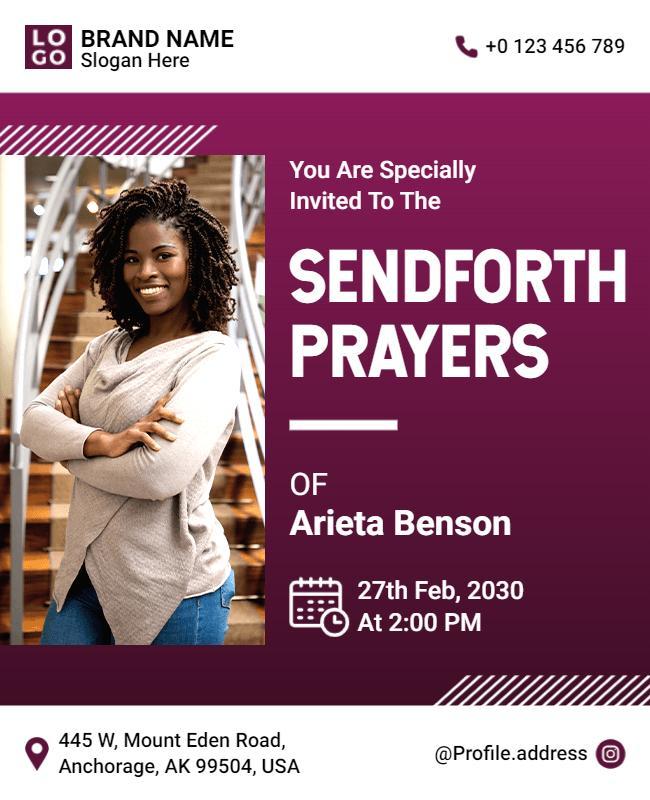 Community Sendforth Prayers Invitation Flyer Template