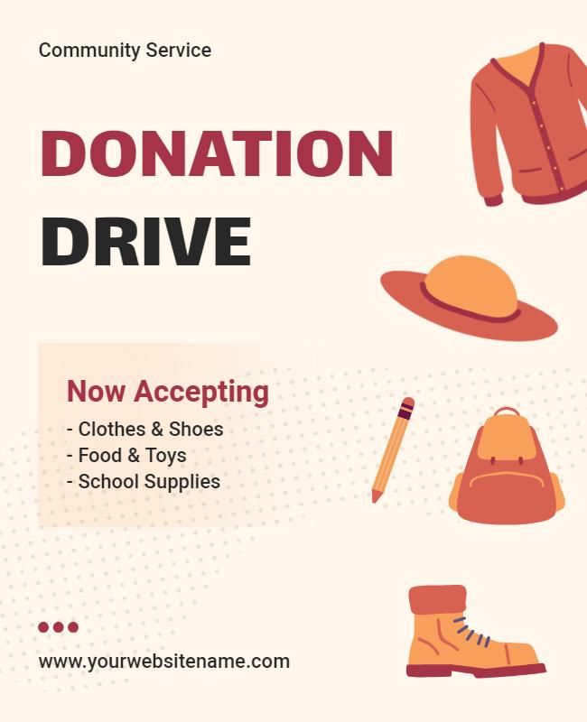 Community Service Donation Drive Flyer Template