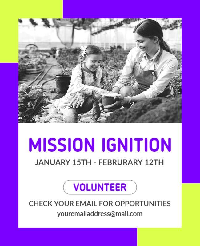 Community Service Volunteer Event Flyer Template