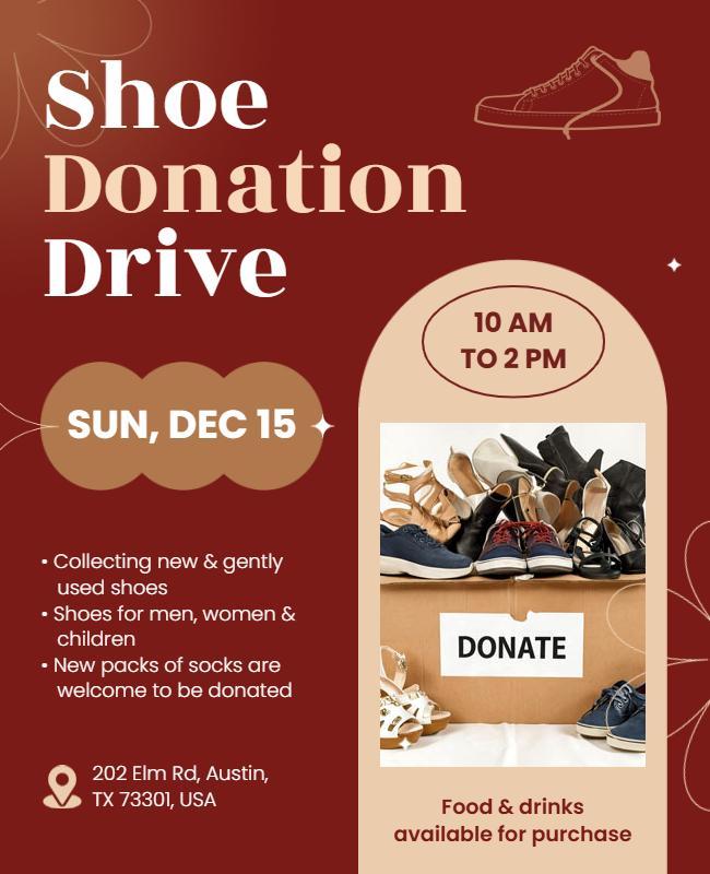 Community Shoe Donation Drive Event Flyer Template