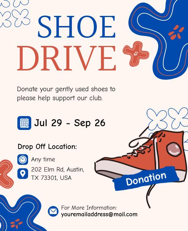 Community Shoe Donation Drive Flyer Template