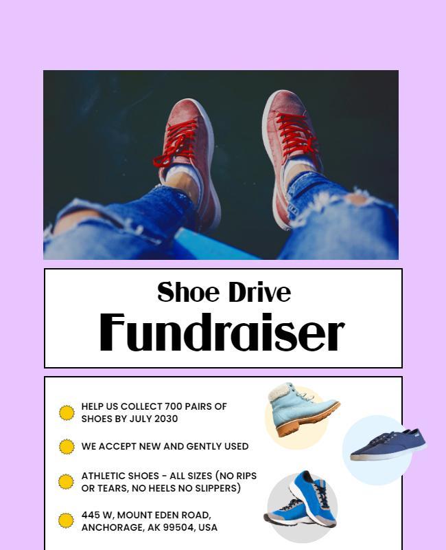 Community Shoe Drive Fundraiser Flyer Template