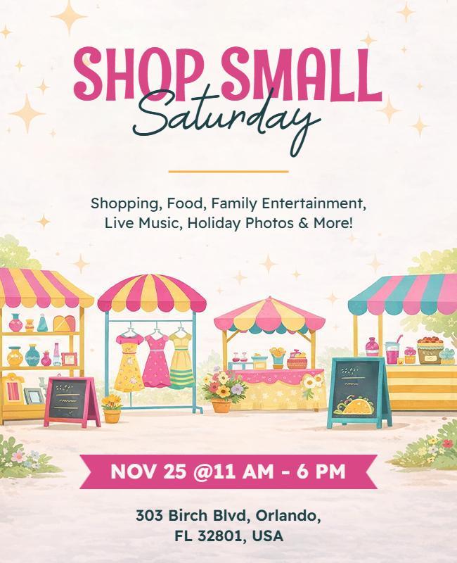 Community Shop Small Saturday Celebration Flyer Template
