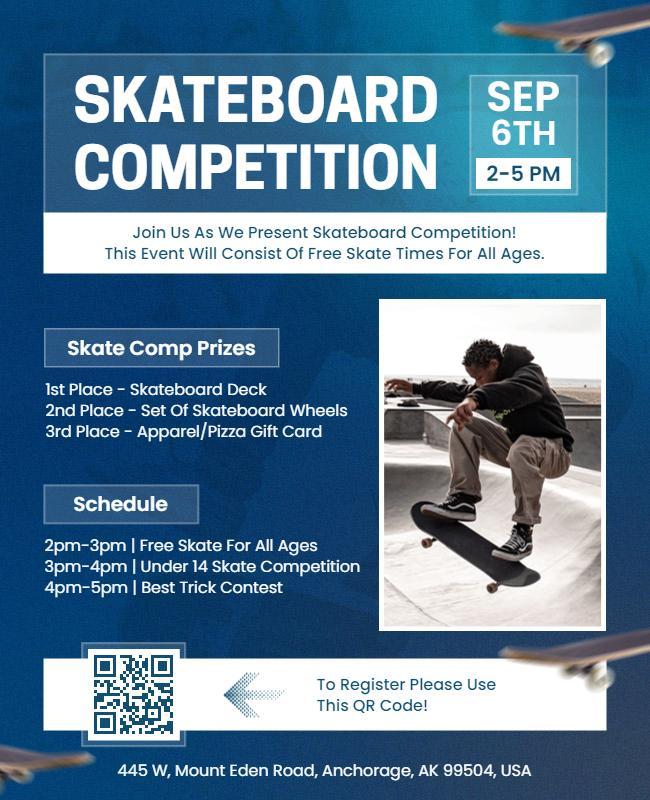 Community Skateboard Competition Event Flyer Template