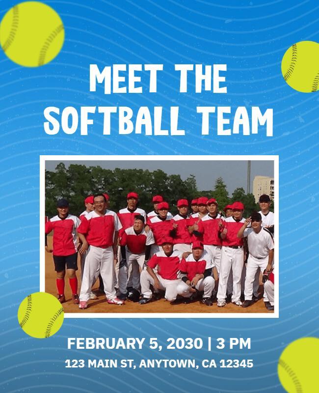 Community Softball Team Introduction Flyer Template